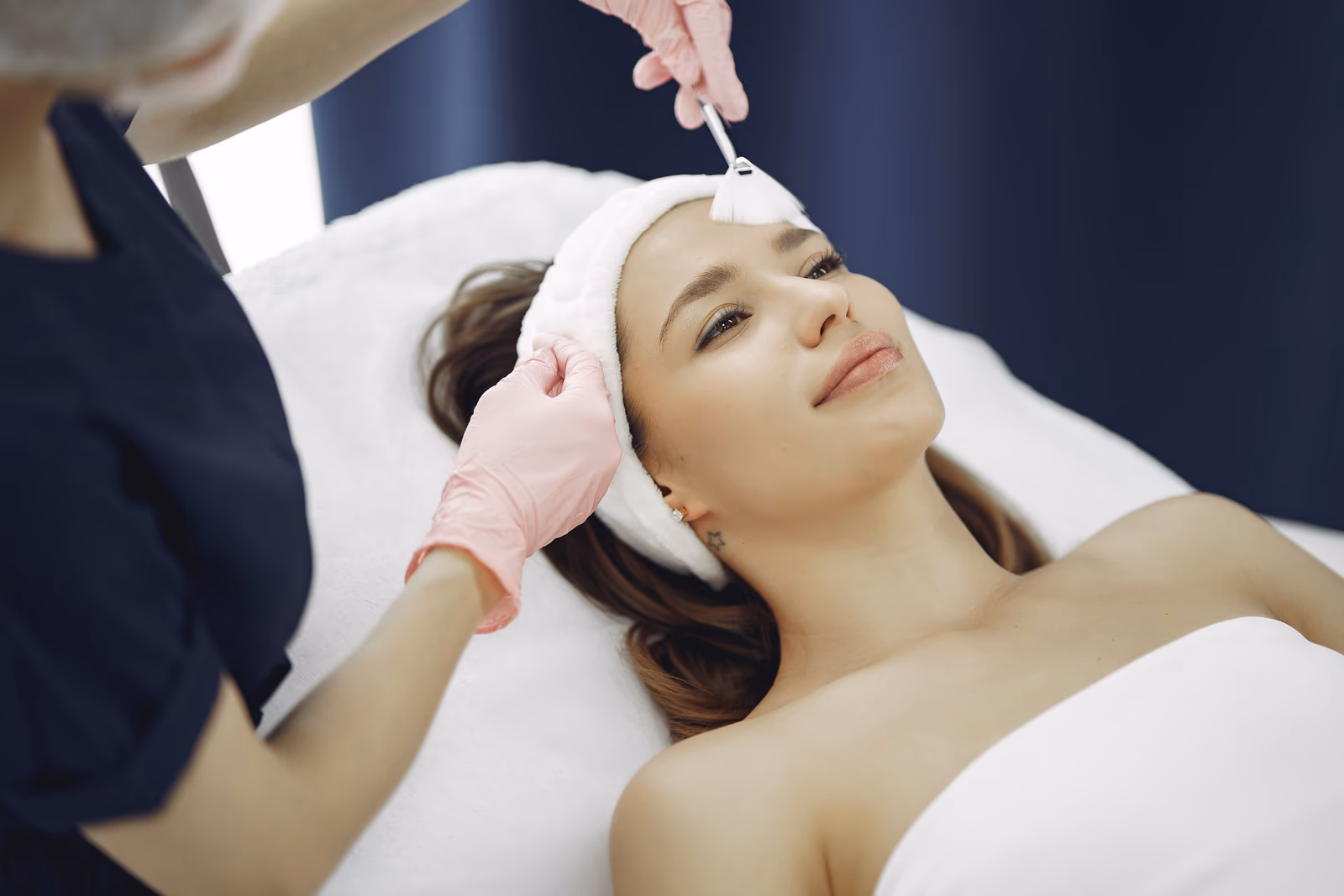 A professional facial treatment at a spa