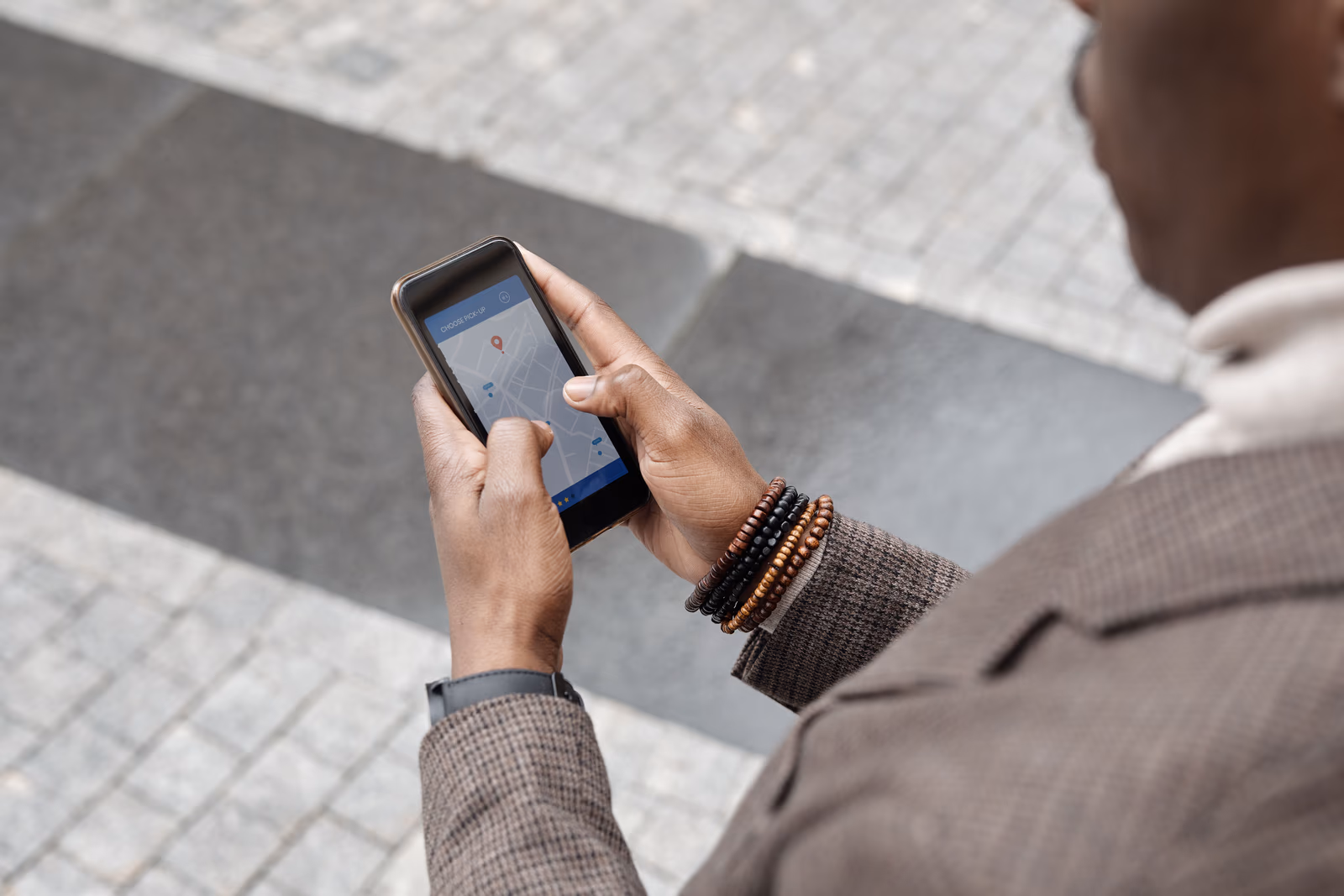 A person using a map app to find a local practice